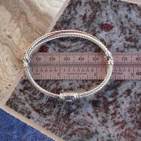 Rare & Retired - David Yurman Diamond Crossover Bracelet - 925 Sterling - Size S - Picture 13 of 14